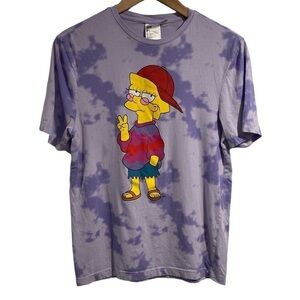 Lisa Simpsons shirt purple tie dye small peace out